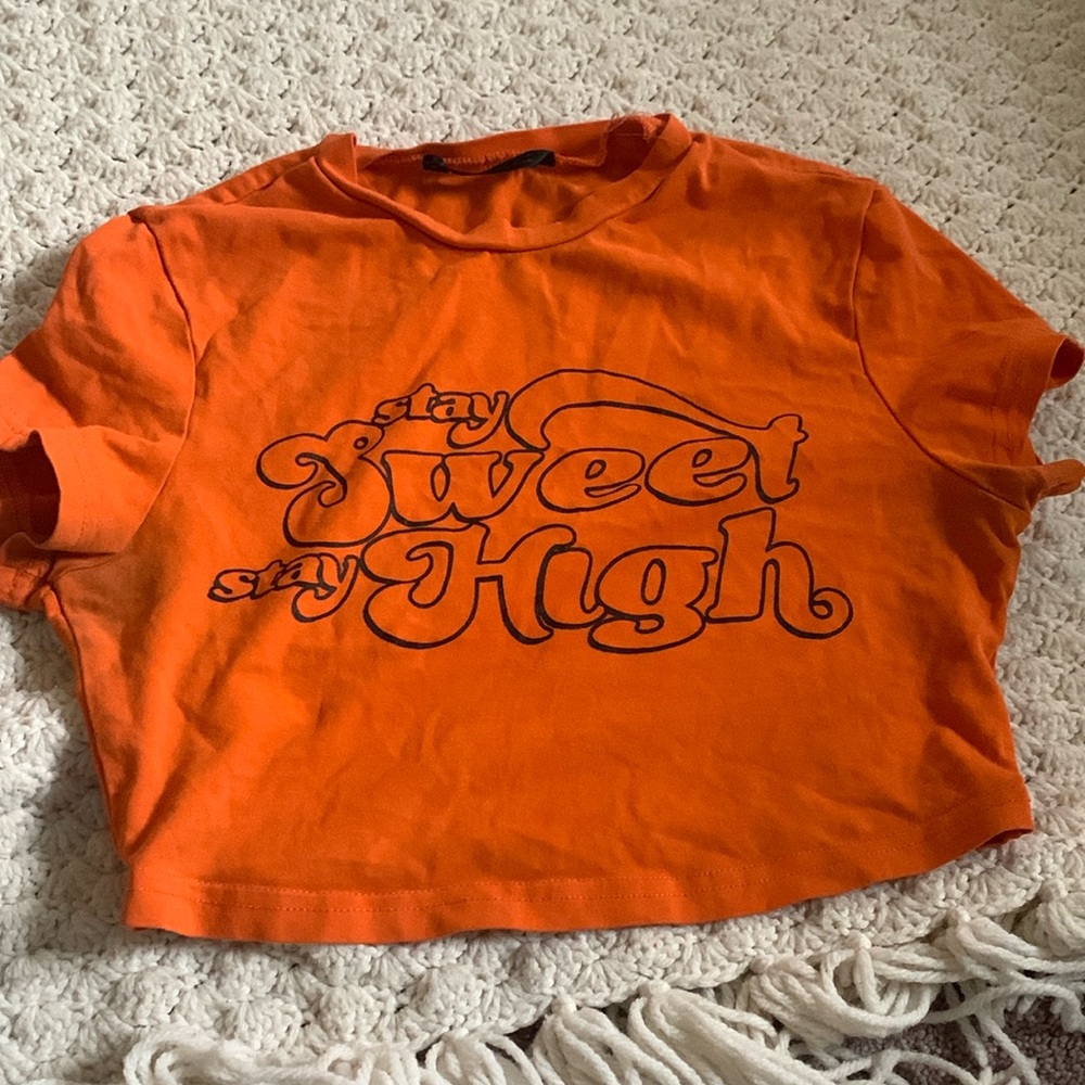 Orange crop top